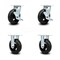 Service Caster 6 Inch Rubber on Steel Caster Set with Roller Bearings 2 Brakes 2 Rigid SCC SCC-30CS620-RSR-TLB-2-R620-2 - alternate 1